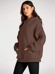 Sudaderas con capucha informales de lana de gran tamaño de alta calidad para mujer - Product Image 4