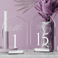 Support de numéro de table en acrylique moderne, simple et durable avec texte 3D en relief pour réception de mariage - Service OEM