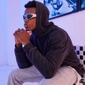 Sweat à capuche confortable en coton éponge délavé à l'acide logo personnalisé Streetwear vêtements sweats à capuche vintage surdimensionnés - Product Image 3