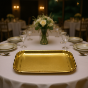 EASY BAKE Gold 15792C Set of 3 Disposable Cardboard <b>Trays</b> 19x28cm for Guardini Premium Disposable Plates - Product Image 3