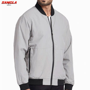 Chaqueta Bomber de algodón ajustada para hombre, gran oferta, ropa de abrigo OEM profesional, chaqueta de cuero impermeable de talla grande de punto - Product Image 3