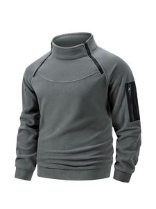 Sudadera de Forro Polar para Hombre, Invierno 2025, Cálida, Transpirable, Táctica, con Cierre, Cuello Alto, Manga Larga, Color Sólido, Informal - Product Image 6