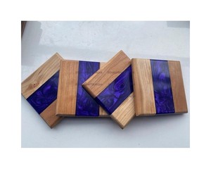 Tapis de tasse à thé en résine japonaise thé créatif en bois massif fleur cristal résine époxy meilleur sous-verre en résine de bois meilleur sous-verre - Product Image 3