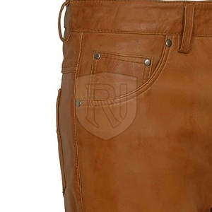 Vêtements décontractés de haute qualité Pantalons en cuir pour hommes Pantalon en cuir Streetwear de couleur unie le plus vendu - Product Image 5