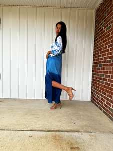 Vestido playero índigo teñido a mano talla grande, caftán teñido naturalmente, vestido maxi bohemio, pareo para vacaciones, ropa para cruceros - Product Image 4