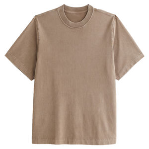 เสื้อยืดโอเวอร์ไซส์ผ้าฝ้ายหนานุ่มพรีเมียมสำหรับผู้ชาย สกรีนโลโก้ได้ สไตล์สตรีทแวร์ คอกลม เสื้อยืดเปล่าสไตล์วินเทจ ยูนิเซ็กส์ - Product Image 1