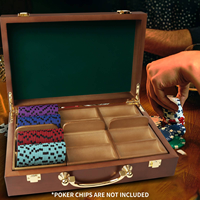 Boîte de rangement pour jetons de poker en bois de qualité supérieure avec 5 plateaux, capacité de 500 jetons, pour soirées casino et accessoires de jeu de poker à domicile