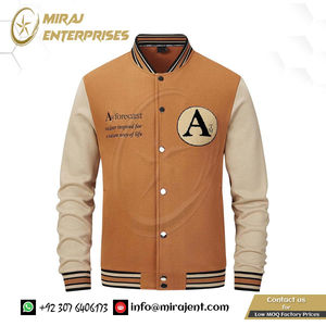 Manteau en tissu satiné coupe-vent surdimensionné à manches longues avec lettres brodées Manteaux décontractés Veste universitaire baseball vintage pour hommes - Product Image 2