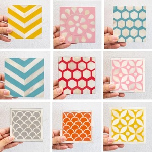 Ensemble de dessous-de-verre en mosaïque d'os opulents, logo personnalisé, sous-verres pour boissons, pour table à thé ou à café de luxe, collection de cadeaux haut de gamme pour la salle à manger et les fêtes - Product Image 5