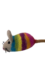 Jouet en peluche souris arc-en-ciel en feutre 100 % laine de Nouvelle-Zélande, fait main, écologique, confortable, décoration d'intérieur, Noël - Vente chaude