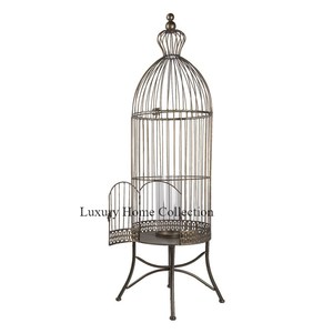 Cage à oiseaux durable en métal de forme longue Cage pour animaux de compagnie maisons produit pour animaux de compagnie alimentation en laiton Antique ombre Cages pour animaux de compagnie pour jardin - Product Image 2