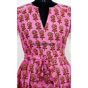 Vestido Mini Transpirable de Algodón 100% Ecológico para Mujer, Estampado Floral Digital, Cuello en V, Manga Corta, Botones, Ajustado, Casual, de Noche - Product Image 4