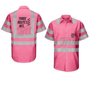 Lightweight Polyester Safety <b>Overall</b> Set Button-up Shirt Crew Neck <b>Waterproof</b> Reflective Workwear Outdoor Safety OEM Available - Product Image 6