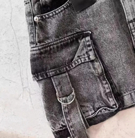 Shorts de Mezclilla para Mujer, Cintura Alta, con Bolsillos 3D, Estilo Hip Hop, Casual, Holgado, Transpirable, de Alta Calidad, 2025