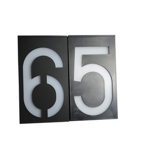 Plaque d'adresse extérieure éclairée par LED de style moderne, alimentée par énergie <span class=keywords><strong>solaire</strong></span>, numéros de maison 0-9 - Product Image 3