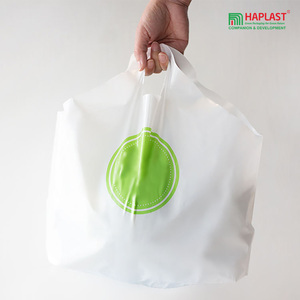 Wholesale HDPE Wave Top Plastic Shopping <b>Bags</b> With Customized Logo Nice Design for <b>Small</b> Businesses Vietnam Supplier - Product Image 2