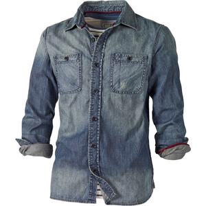 เสื้อเชิ้ตผ้าฝ้ายผ้ายีนส์กระดุมแถวเดียวแขนยาวกันรอยยับสำหรับผู้ชายฤดูใบไม้ร่วงฤดูหนาว - Product Image 5