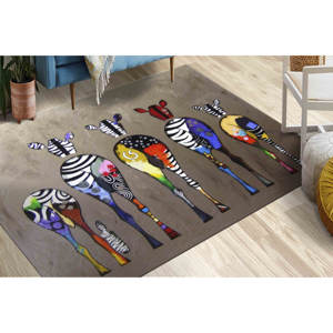 Tapis Zèbre Imprimé en 3D : Art Abstrait Graffiti, Tapis d'Appoint Antidérapant, Tapis en Chenille - Product Image 1