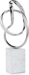 Acentos modernos Lazo Escultura abstracta en mármol o Homeroots Aluminio plateado y blanco y escultura pulida moderna Mármol - Product Image 2