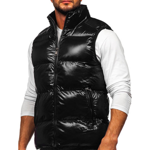 Men Ultra-Light <b>Weight</b> Black Puffer Vest Outdoor Thicken Padded Vest <b>Stand</b> Collar Zipper Pocket Winter Jacket Men'S Vests - Product Image 2