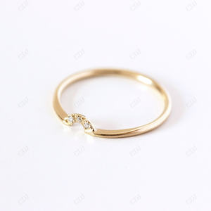Anillo de oro amarillo de 18 quilates con diamantes de imitación para mujer, sortija, oro de 18 quilates, estilo clásico, aniversario - Product Image 1