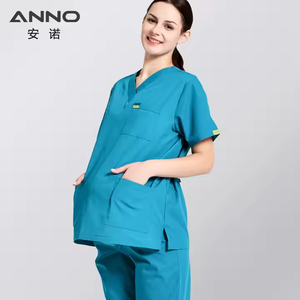 Tenues médicales <span class=keywords><strong>de</strong></span> maternité ANNO, ensembles <span class=keywords><strong>de</strong></span> blouses extensibles avec soutien abdominal pour les médecins et les infirmières enceintes - Product Image 6