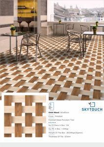 Azulejo de porcelana de madera esmaltada 600x600 mate rústico para comedor y baño Azulejos de pared interior con acabado brillante - Product Image 6