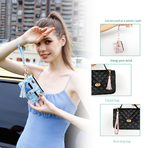 BEARKY <span class=keywords><strong>donna</strong></span> fodera PU modello Anime <span class=keywords><strong>portafoglio</strong></span> corto con chiusura aperta viola <span class=keywords><strong>verde</strong></span> giallo leopardo stampa con decorazione lettera - Product Image 3