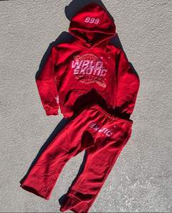 Streetwear Cropped Hoodie Men Custom Logo Cotton <b>French</b> Terry Fleece Raw Hem Puff Printing Hoodie - Product Image 5