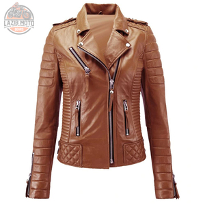 Servicio OEM LAZIB MOTO GEARS Chaqueta de Motocicleta de Cuero para Mujer en Diferentes Tallas y Colores Transpirable y Resistente al Viento para Todas las Estaciones - Product Image 2