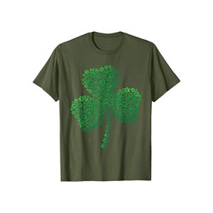 เสื้อยืดผู้หญิงทรงปกติ สีดำ พิมพ์ลายโคลเวอร์ตามสั่ง ผ้าฝ้าย 100% คอกลม แขนสั้น สไตล์ลำลอง - Product Image 4