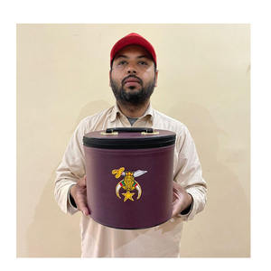 Fez Shriner CHENZIRAM, chapeau de fez maçonnique des Shriners, orné de bijoux et de broderies marron avec des strass, toutes les tailles disponibles - Product Image 6