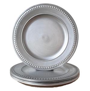 Assiettes de présentation rondes en acier inoxydable martelé doré brillant pour mariage, fête, vaisselle de table - Product Image 2