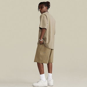 Ensemble de shorts pour hommes surdimensionnés personnalisés, streetwear, tenue deux pièces, t-shirt en coton et shorts, vêtements décontractés d'été - Product Image 3