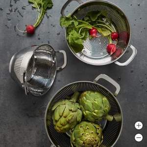 Colador de Acero Inoxidable con Borde Reforzado y Diseño de Malla Fina para un Drenaje Seguro de Pasta, Verduras, Frutas y Uso en la Cocina - Product Image 5