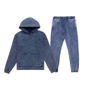 Nouveau Survêtement Solide Tendance Uni Personnalisé Meilleur Design Hommes Survêtement Meilleure Vente Survêtements Lavé à l'acide Slim Fit Heavyweight - Product Image 2