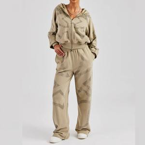 ชุดวอร์มประดับพลอยเทียมน้ำหนักเบาสวมใส่สบายสำหรับผู้หญิงชุดวิ่งผู้ชาย - Product Image 1