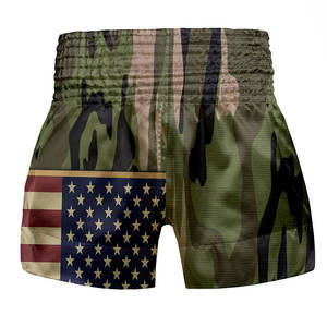 กางเกงมวยไทยชายขายดี คุณภาพสูง สำหรับฝึกซ้อม ผลิตจากผ้าสแปนเด็กซ์/โพลีเอสเตอร์ แห้งเร็ว น้ำหนักเบา รับสกรีนโลโก้ด้านหน้า ระบายอากาศได้ดี - Product Image 5