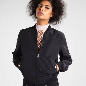 แจ็คเก็ตบอมเบอร์ผู้หญิงสีพื้นคุณภาพดีขายดีที่สุด แจ็คเก็ตบอมเบอร์ผู้หญิงขายดี - Product Image 3