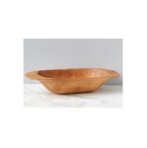 Bol à pain en bois rustique décoratif sculpté à la main, grand bol à pain en bois de paulownia naturel pour la décoration de la maison et de la table - Product Image 1