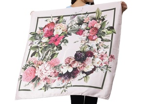 Handmade Luxurious Poly <b>Silk</b> Scarves Square Printed <b>Shawls</b> Fouta Adding Elegance to Any Outfit Made in India - Product Image 3