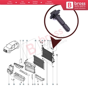 Clip de Montaje Localizador de Pasador de Fijación del Pilar del Radiador BSP977 397889173R Piezas de Repuesto para OEM: 397889173R Hecho en Turquía - Product Image 5