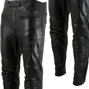 กางเกงหนังทรงตรงน้ำหนักเบาติดกระดุมผ่าหน้า  โลโก้สั่งทำได้  ขายดี  สไตล์ลำลอง สีพื้น - Product Image 4