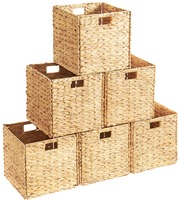 Panier de rangement pliable en jacinthe d'eau, panier en osier fait à la main, panier de rangement en gros, écologique, fabriqué au Vietnam