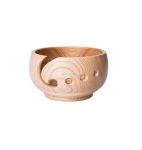 Naturale fatto a mano yern bowl Hole Storage supporto per cucire filato uncinetto per maglieria a mano ciotola di filato di legno con la vendita