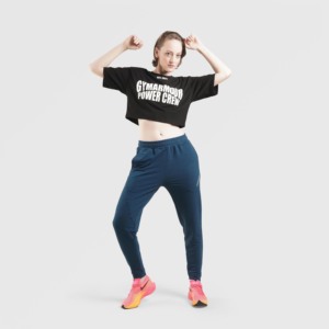เสื้อยืดอีส มอชั่น เจอร์ซีย์สีดำ ผ้าฝ้าย 100% สำหรับออกกำลังกาย - Product Image 4