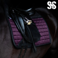 Tapis de selle ergonomique profilé en tissu épais noir et violet, fait main, entièrement personnalisé, antidérapant, respirant et durable