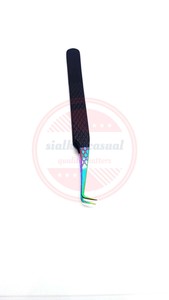 Pince à cils en acier inoxydable \ Poignée confortable Pince à épiler avec logo personnalisé pour l'extension des cils - Product Image 6