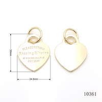 Porte-clés en métal professionnel classique robuste personnalisé avec logo gravé en forme de cœur couleur or clair