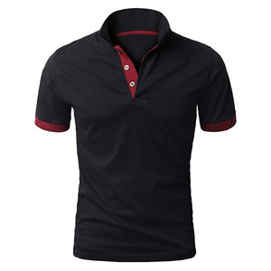 Polo en coton 100% personnalisé avec impression et broderie, logo OEM, uni, violet, pour hommes, anti-plis, anti-rétrécissement - Product Image 2